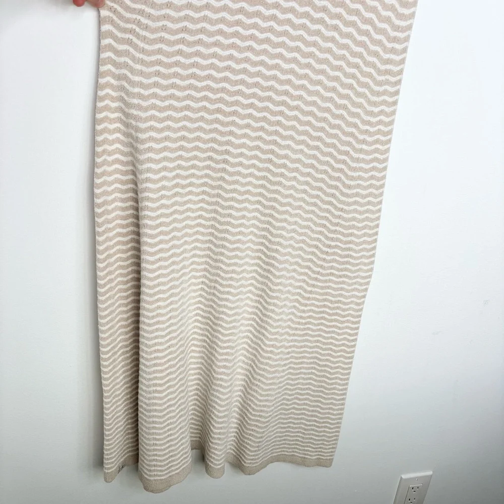 Barefoot Dreams CozyChic Ultra Lite Pointelle Tank Dress Stone Pearl Small NWT